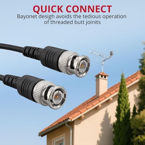 BINTA 2PCS BNC Male to BNC Male Coax Cable, 50 Ohm Coaxial Cable with Connectors for Antenna Analyzer, Camera, Security CCTV Oscilloscope Scope Signal, 3.3ft/1M in Kuwait