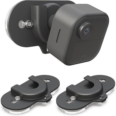 Blink Camera Mount with Dual Suction Cup, No-Drill, No Need Adhesive, Mounted on Smooth Surfaces Like Windows, Glossy Tiles, and Wood, 2 Pack for All Blink Camera-Black in Kuwait