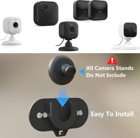 Blink Camera Mount with Dual Suction Cup, No-Drill, No Need Adhesive, Mounted on Smooth Surfaces Like Windows, Glossy Tiles, and Wood, 2 Pack for All Blink Camera-Black in Kuwait