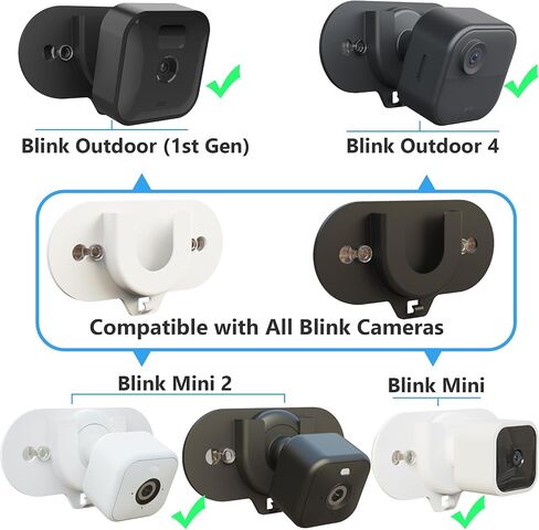 Blink Camera Mount with Dual Suction Cup, No-Drill, No Need Adhesive, Mounted on Smooth Surfaces Like Windows, Glossy Tiles, and Wood, 2 Pack for All Blink Camera-Black in Kuwait