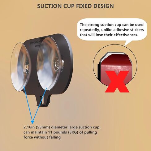 Blink Camera Mount with Dual Suction Cup, No-Drill, No Need Adhesive, Mounted on Smooth Surfaces Like Windows, Glossy Tiles, and Wood, 2 Pack for All Blink Camera-Black in Kuwait