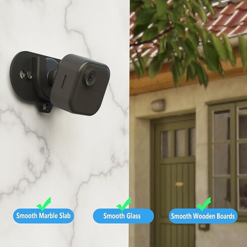Blink Camera Mount with Dual Suction Cup, No-Drill, No Need Adhesive, Mounted on Smooth Surfaces Like Windows, Glossy Tiles, and Wood, 2 Pack for All Blink Camera-Black in Kuwait