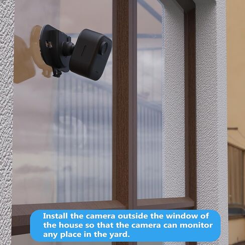 Blink Camera Mount with Dual Suction Cup, No-Drill, No Need Adhesive, Mounted on Smooth Surfaces Like Windows, Glossy Tiles, and Wood, 2 Pack for All Blink Camera-Black in Kuwait