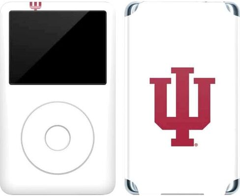 Skinit Decal MP3 Player Skin Compatible with iPod Classic (6th Gen) 80GB - Officially Licensed Indiana University IU Logo White Design in Kuwait