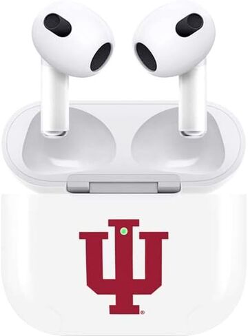 غلاف صوتي من Skinit متوافق مع Apple AirPods (الجيل الثالث، 2021) - تصميم أبيض بشعار IU مرخص رسميًا in Kuwait