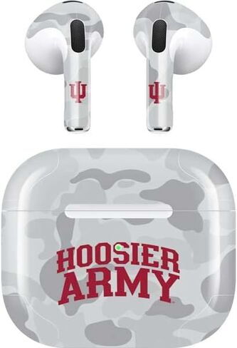 غلاف صوتي من Skinit متوافق مع Apple AirPods (الجيل الثالث، 2021) - تصميم Hoosier Army مرخص رسميًا in Kuwait