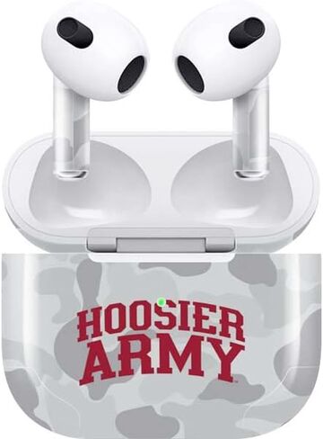 غلاف صوتي من Skinit متوافق مع Apple AirPods (الجيل الثالث، 2021) - تصميم Hoosier Army مرخص رسميًا in Kuwait