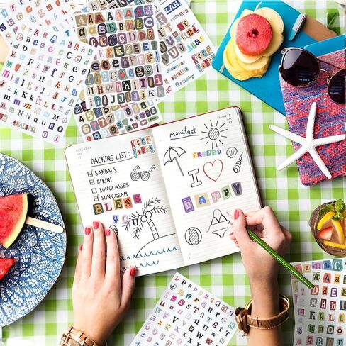 1499 PCS Magazine Letter Stickers, Vintage 20 Sheets Scrapbook Letter Stickers Small Self Adhesive Ransom Alphabet Stickers for Scrapbooking Supplies Junk Journal Journaling Laptop Water Bottle in Kuwait