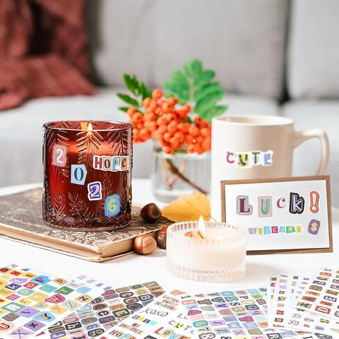 1499 PCS Magazine Letter Stickers, Vintage 20 Sheets Scrapbook Letter Stickers Small Self Adhesive Ransom Alphabet Stickers for Scrapbooking Supplies Junk Journal Journaling Laptop Water Bottle in Kuwait