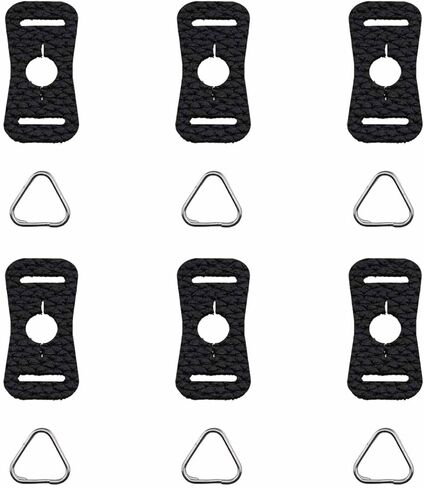 6PCS Black Camera Strap Adapter Buckle Leather Case Scratch Resistant Pad with Triangular Ring Suitable for Lanyards and Belts in Kuwait