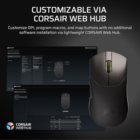 ماوس الألعاب اللاسلكي Corsair Sabre v2 PRO Ultralight FPS - 33000 نقطة في البوصة، وزن 36 جرام، فرط الاقتراع 8000 هرتز، مفاتيح ميكانيكية، عمر بطارية لاسلكي يصل إلى 70 ساعة، محور ويب - أسود (متجدد) in Kuwait