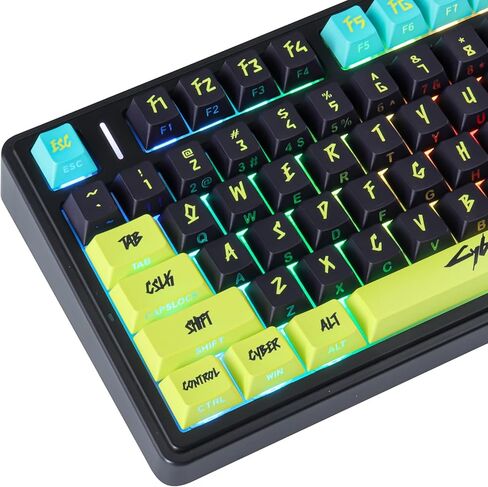 JOMKIZ Cyberpunk Edgerunners PBT Double Shot Side-Printed Keycaps, 146 Keys Cherry Profile Shine Through Keycap Set with Side Legends, Custom Backlit Keycaps for RGB Gaming Mechanical Keyboard in Kuwait