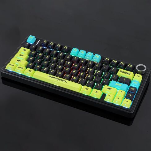 JOMKIZ Cyberpunk Edgerunners PBT Double Shot Side-Printed Keycaps, 146 Keys Cherry Profile Shine Through Keycap Set with Side Legends, Custom Backlit Keycaps for RGB Gaming Mechanical Keyboard in Kuwait