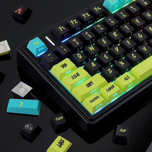 JOMKIZ Cyberpunk Edgerunners PBT Double Shot Side-Printed Keycaps, 146 Keys Cherry Profile Shine Through Keycap Set with Side Legends, Custom Backlit Keycaps for RGB Gaming Mechanical Keyboard in Kuwait