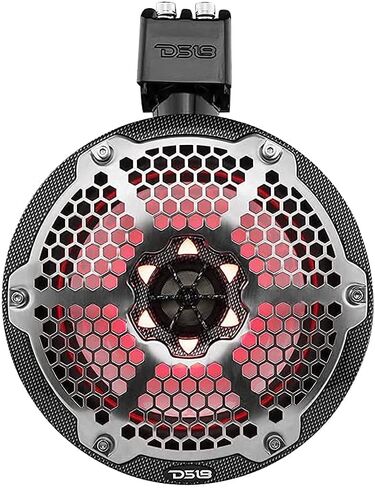 DS18 Hydro CF-X8TP 8 أبراج بحرية مع مصابيح RGB LED مدمجة - أداء عالي، تصنيف IP65 من الدرجة البحرية، مستقر للأشعة فوق البنفسجية، 375 واط بحد أقصى 125 واط RMS 4 أوم (زوج) (متجدد) in Kuwait