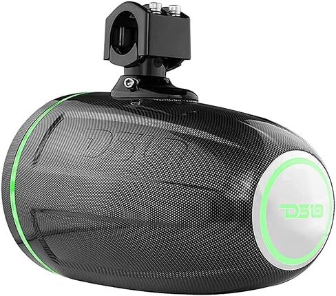 DS18 Hydro CF-X8TP 8 أبراج بحرية مع مصابيح RGB LED مدمجة - أداء عالي، تصنيف IP65 من الدرجة البحرية، مستقر للأشعة فوق البنفسجية، 375 واط بحد أقصى 125 واط RMS 4 أوم (زوج) (متجدد) in Kuwait