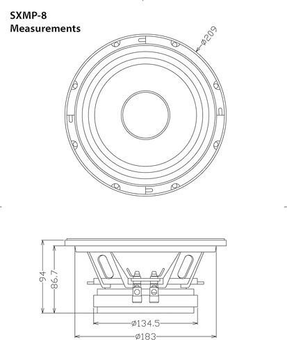 Sundown Audio SXMP-8 8-OHM 8" 250 Watts RMS Midrange Drivers (Pair) in Kuwait
