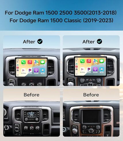 11.5 inch Car Stereo Radio for Dodge Ram Pickup 1500 2500 3500 2013 2014 2015 2016 2017 2018 with Wireless carplay/Android auto/Touchscreen/GPS Navigation/HD Backup Camera in Kuwait
