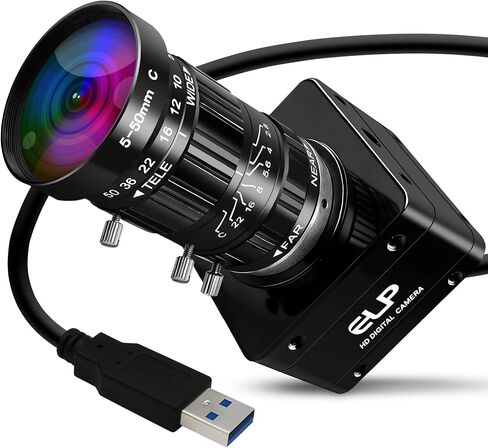20MP USB3.0 Industrial Camera,4K UHD 3840P High Resolution,30fps High Frame Rate 5-50mm 10X Manual Varifocal Lens Lightburn Webcam,Plug and Play Free Drive for Laptop Jetson Nano, Raspberry Pi in Saudi Arabia