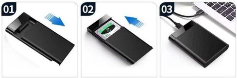 2.5'' External Hard Drive Enclosure USB 3.0 to SATA III Tool-Free External Hard Drive Case for 7mm/9.5mm 2.5 inch SSD HDD with UASP Compatible with WD Toshiba Samsung Hitachi PS4 PC TV in Kuwait