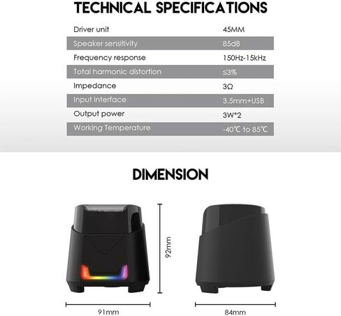 سماعات الكمبيوتر AUX 3.5 مللي متر RGB السلكية الألعاب المتكلم مضخم الصوت المحيطي ستيريو مكبرات الصوت لأجهزة الكمبيوتر المحمول التلفزيون in Kuwait