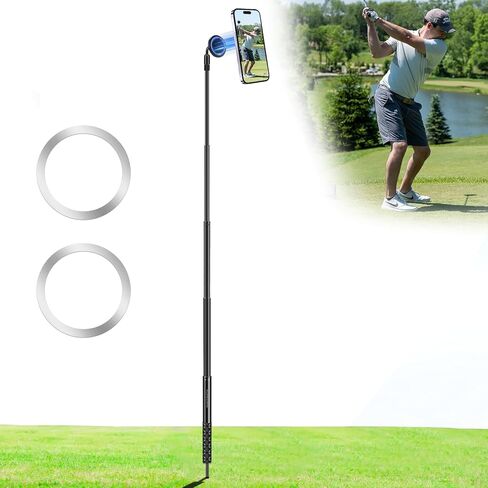 EEEKit Golf Monopod and Ground Stake Phone Holder, Aluminum Alloy Magnetic Selfie Stick for Recording Golf Swing, Multi Functional Filming Mount for Smartphones in Kuwait