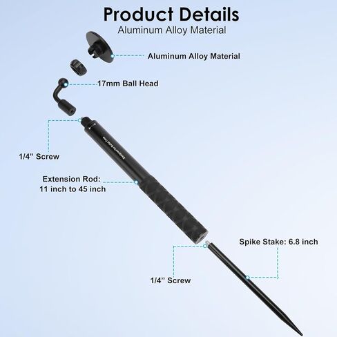EEEKit Golf Monopod and Ground Stake Phone Holder, Aluminum Alloy Magnetic Selfie Stick for Recording Golf Swing, Multi Functional Filming Mount for Smartphones in Kuwait