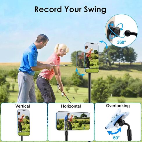 EEEKit Golf Monopod and Ground Stake Phone Holder, Aluminum Alloy Magnetic Selfie Stick for Recording Golf Swing, Multi Functional Filming Mount for Smartphones in Kuwait