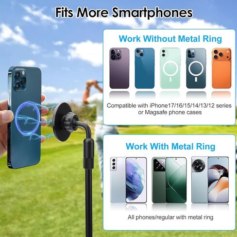 EEEKit Golf Monopod and Ground Stake Phone Holder, Aluminum Alloy Magnetic Selfie Stick for Recording Golf Swing, Multi Functional Filming Mount for Smartphones in Kuwait