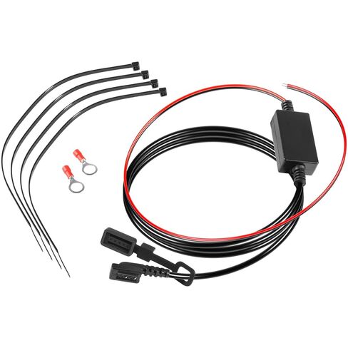 010-12953-03 كابل طاقة الدراجة النارية لـ Garmin Tread وzūmo XT Navigators، 10-30 فولت تيار مستمر أسلاك الطاقة المباشرة للدراجات النارية ATV UTV، مع طرف حلقي بنمط تجعيد وربطة كابل in Kuwait