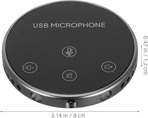 ULTECHNOVO USB متعدد الاتجاهات ميكروفون سطح المكتب المحمول للمكالمات الجماعية والبث المباشر، التقاط الصوت بزاوية 360 درجة، ميكروفون أسود للطاولة متوافق مع الكمبيوتر المحمول والكمبيوتر in Kuwait