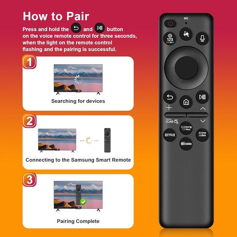 BN59-01480A / TM2360E AI Voice Remote Control with Rechargeable Solar Cell for Samsung TV,Compatible with Samsung 2023-2025 Neo QLED 8K Smart TVs, HDR Ultra HD in Kuwait
