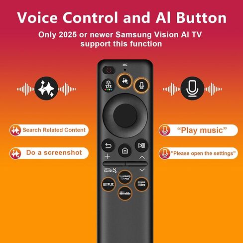 BN59-01480A / TM2360E AI Voice Remote Control with Rechargeable Solar Cell for Samsung TV,Compatible with Samsung 2023-2025 Neo QLED 8K Smart TVs, HDR Ultra HD in Kuwait