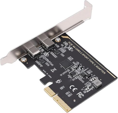 بطاقة توسيع PCIe إلى النوع C، نقل بيانات عالي السرعة 10 جيجابت في الثانية بمنفذين USB C PCI Express، بطاقة دعم شريحة ASM1142، مثالية للكمبيوتر المكتبي in Kuwait