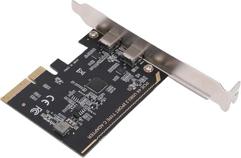 بطاقة توسيع PCIe إلى النوع C، نقل بيانات عالي السرعة 10 جيجابت في الثانية بمنفذين USB C PCI Express، بطاقة دعم شريحة ASM1142، مثالية للكمبيوتر المكتبي in Kuwait