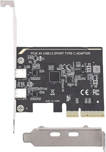 بطاقة توسيع PCIe إلى النوع C، نقل بيانات عالي السرعة 10 جيجابت في الثانية بمنفذين USB C PCI Express، بطاقة دعم شريحة ASM1142، مثالية للكمبيوتر المكتبي in Kuwait
