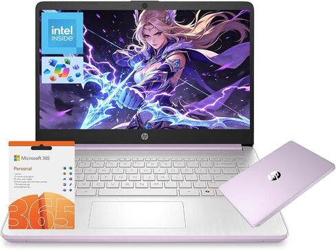 HP 14" Laptop (Customized), Intel Processor N150 (Beat i3),Upgradable 16GB / 8GB / 4GB RAM, 128GB UFS+128GB SD Card, WiFi6 1-Y office 365 Copilot AI, Thin Light Laptop for Student Study Win 11 in Saudi Arabia