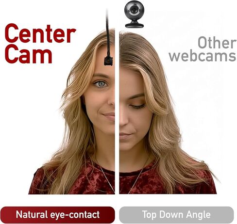 Center Cam V2 Center-Mounted Webcam — The Original Eye Contact Webcam, 1080p HD, Flexible Arm, for Zoom/Teams/Meet, Mac/PC/Linux in Kuwait