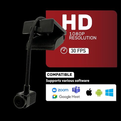 Center Cam V2 Center-Mounted Webcam — The Original Eye Contact Webcam, 1080p HD, Flexible Arm, for Zoom/Teams/Meet, Mac/PC/Linux in Kuwait