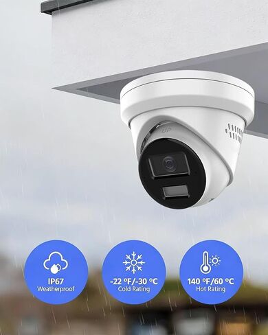 كاميرا DS-2CD2343G2-LI2U/SL 4MP AcuSence PoE IP Turret مع ميكروفون/مكبر صوت، ضوء ستروب وتحذير مسموع، ضوء هجين ذكي، أضواء IR وأضواء بيضاء، IP67، عدسة 2.8 مم، متوافقة مع Hik Connect in Kuwait