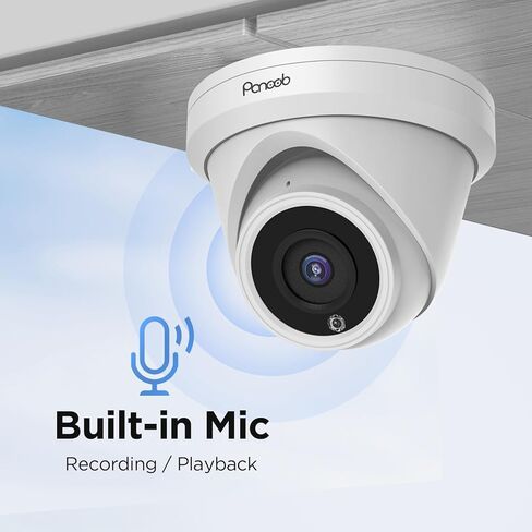 كاميرا مراقبة خارجية POE 4K 8MP UltraHD تجارية كاميرا مراقبة IP سلكية على شكل قبة مع ميكروفون مدمج للكشف عن المركبات البشرية IP67 مقاوم للطقس 100 قدم بالأشعة تحت الحمراء للرؤية الليلية موديل PD93A-4K-1 in Kuwait