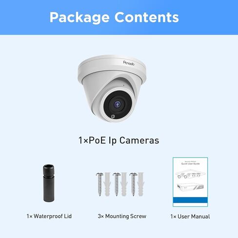 كاميرا مراقبة خارجية POE 4K 8MP UltraHD تجارية كاميرا مراقبة IP سلكية على شكل قبة مع ميكروفون مدمج للكشف عن المركبات البشرية IP67 مقاوم للطقس 100 قدم بالأشعة تحت الحمراء للرؤية الليلية موديل PD93A-4K-1 in Kuwait
