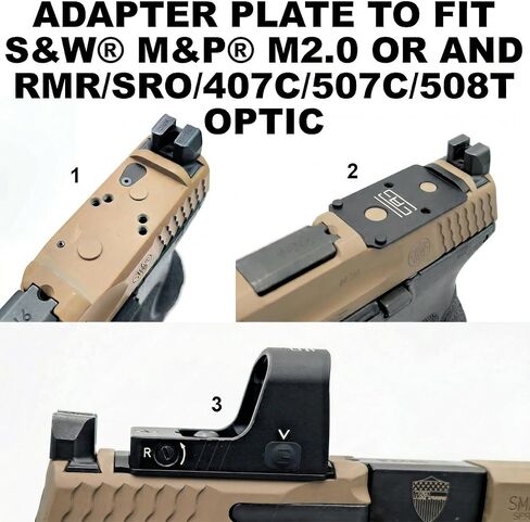 TSA® Adapter Plate for S&W® M&P® M2.0 C.O.R.E.2 – RMR® Footprint – Fits Trijicon® RMR®, Holosun® 407C 507C 508T – 7075 Type III Anodized Aluminum – Screws & Hex Key Included in Kuwait