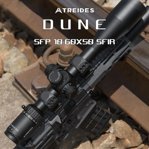ATREIDES Dune 10-60X50 SFIR SFP Riflescope, 30mm Tube Hunting Optics with 20mm Rail Scope Rings in Kuwait