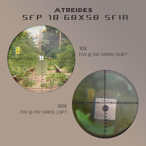 ATREIDES Dune 10-60X50 SFIR SFP Riflescope, 30mm Tube Hunting Optics with 20mm Rail Scope Rings in Kuwait