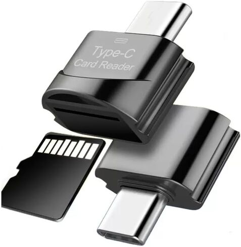 قارئ بطاقات من النوع C، قارئ بطاقات USB C 2 في 1 إلى TF/Micro SD، محول قارئ بطاقات OTG عالي السرعة 480 ميجا بت في الثانية، قارئ بطاقات ذاكرة رفيع للغاية من سبائك الزنك لهواتف Android، MacBook، الكمبيوتر الشخصي، الكاميرا in Kuwait