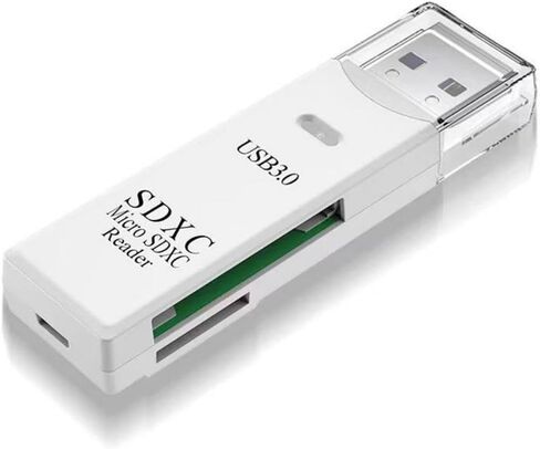 USB 3.0 SD/TF Card Reader, High-Speed Memory Card Reader Adapter, Plug and Play for Camera SD Cards, TF microSD, Laptop Desktop PC, White in Kuwait