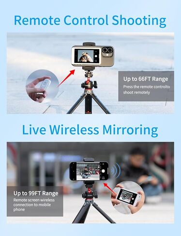 FEELWORLD MC4 Selfie Monitor Screen for iPhone & Android, 4K 30fps Magnetic Back Camera Vlog Monitor with 3h 1500mAH Battery, Wireless 99FT HD Display for TikTok, YouTube, Live Stream, Vlogging in Kuwait