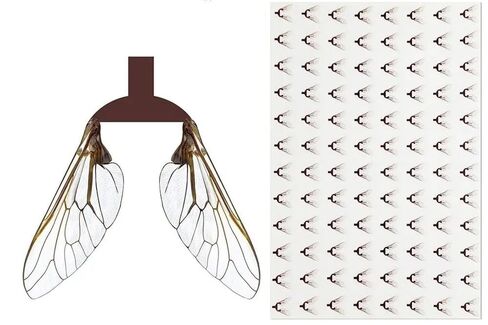 96 قطعة من جناح الذبابة الواقعية المقطوعة مسبقًا وأجنحة الحشرات الاصطناعية Stonefly Mayfly زجاجة سمك السلمون المرقط إغراء ربط المواد in Kuwait