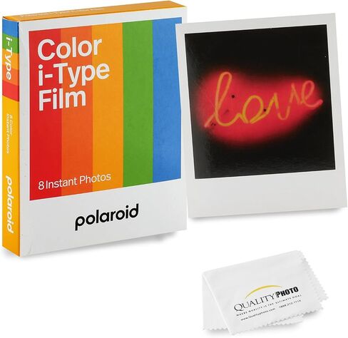 Polaroid Color Film for I-Type,Compatible with the Polaroid Now and Now +, Flip, and i2 W/Quality Photo Microfiber Cloth (1 Pack (8 Films) in Kuwait